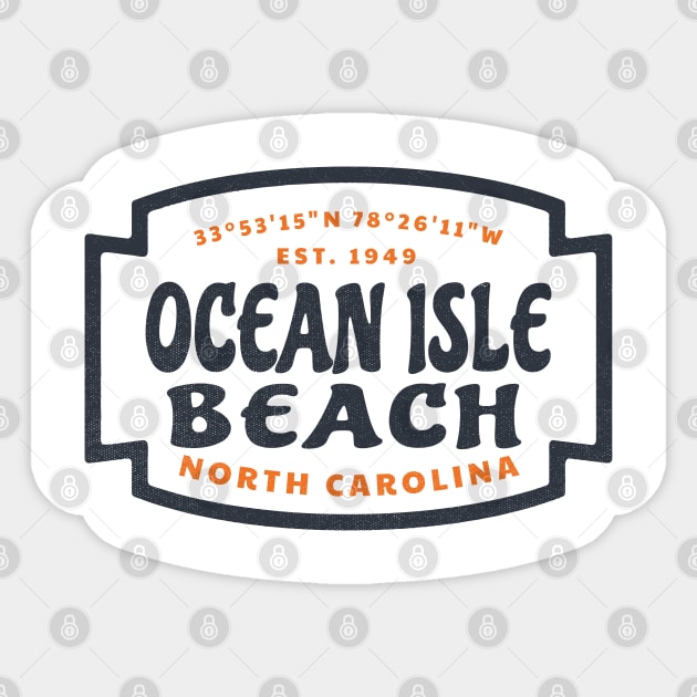 Ocean Isle Beach, NC Summer Vacation Beach Trip Sticker by Contentarama